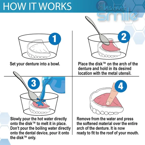 Vista 2 de Instant Smile - El Disk Denture Reliner - Formas con Agua Caliente