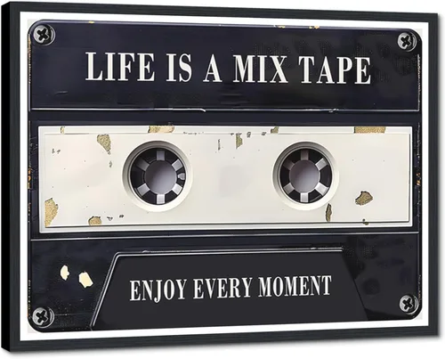 Vista 9 de Novatique Arte de Pared de Cinta de Casete Decoración de Sala de Música Póster Impreso Life Has No Rewind Casete Lienzo Arte de Pared Pósters