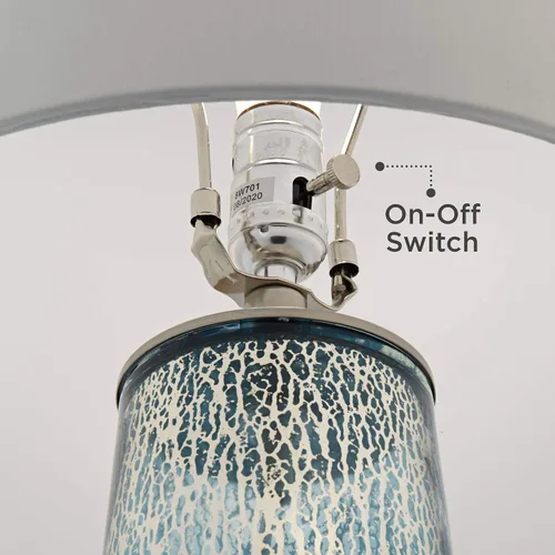 Vista 5 de 360 Lighting Marcus - Juego de 2 lámparas de mesa costeras modernas de 30 pulgadas de alto, columna cónica de vidrio de mercurio aplicada a mano