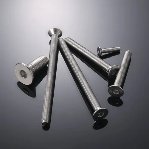 Vista 4 de Tornillos de cabeza plana M8-0.049 x 0.394 in de acero inoxidable 18-8 (304) Allen Socket Drive Tornillos avellanados con acabado liso, rosca