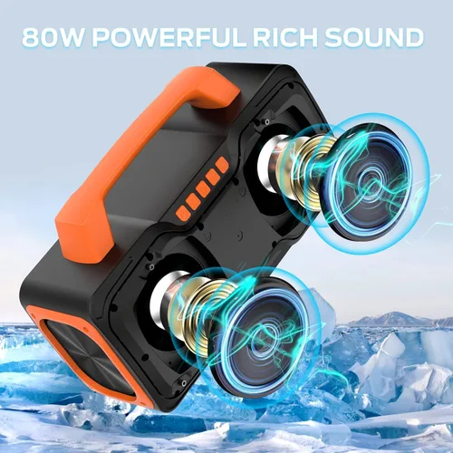 Vista 2 de BUGANI M118 - Bocina Bluetooth transportable, 50 W de gran potencia, carga rápida, entrada de micrófono, altavoz Bluetooth para exteriores, fiestas