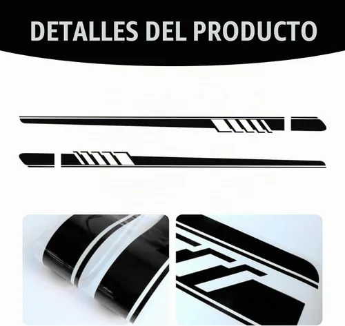 Vista 4 de Tesnaao Pack-2 Calcomanías para carrocería lateral de automóvil, 4.52 x 88.58 pulgadas, impermeables, de PVC, calcomanías decorativas