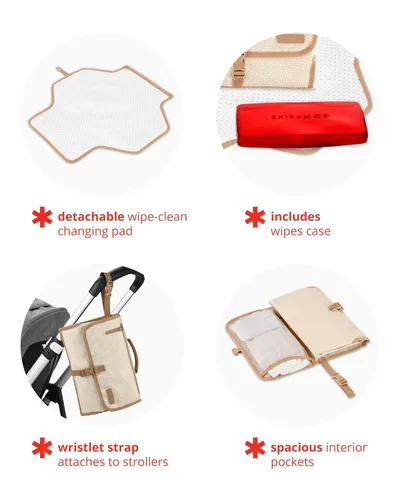 Vista 3 de Skip Hop Cambiador portátil para bebé, Pronto, punto de remolino beige