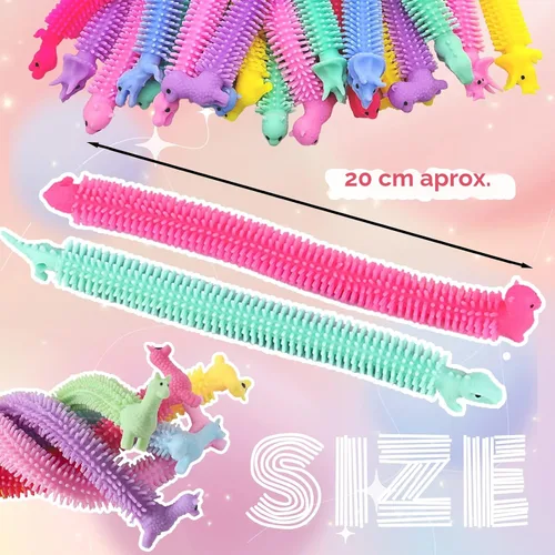 Vista 2 de 20 piezas de juguete antiestrés elástico, juguete de cuerdas elásticas coloridas para regalo del día del niño, para niños, adultos, niños, niñas
