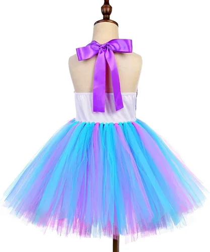 Vista 4 de Soyoekbt Girls Mermaid Costume Princess Tutu Dress for Birthday with Headband 3-8 Years