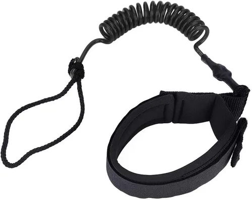 Vista 2 de Surfing Leg Leash,Stand Up Paddle Board Coiled Spring Leg Foot Rope Surfing Leash for Surfboard (black)