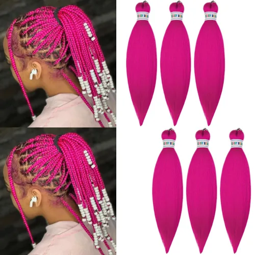 Vista 15 de Cabello trenzado para niños preestirado de 16 pulgadas, color negro para niños, trenzas sin nudos