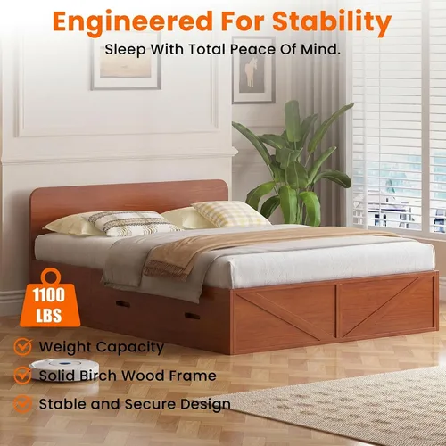 Vista 8 de ijuicy Cama Matrimonial Murphy 4 en 1 con colchón incluido y cajones extragrandes, cama multifuncional que se convierte en sofá para espacios