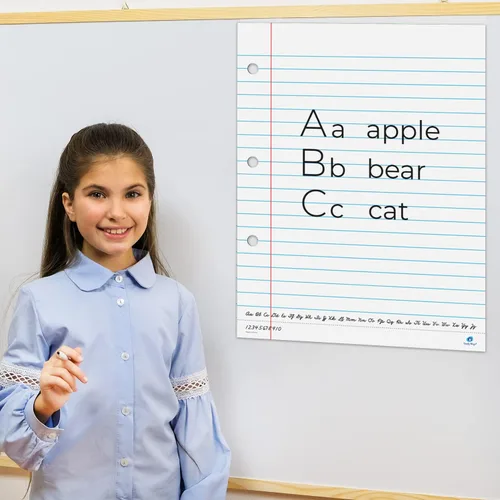 Vista 5 de Papel magnético gigante para cuaderno, papel con forro magnético para pizarra blanca, póster de cuaderno de borrado en seco para profesores, papeles
