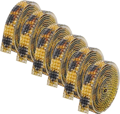 Vista 11 de 6 Rollos de Cinta Adhesiva con Diamantes de Imitación para Manualidades, Rollo de Cinta con Cristales para Decoración de Automóviles y Teléfonos