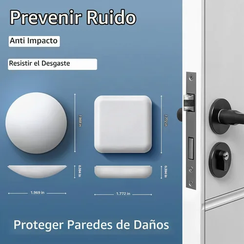 Vista 2 de Topes de Puerta Protector de Pared Protector Amortiguador Pomo de Puerta Mango de Puerta Parachoques Autoadhesivo Silenciador Goma Suave Almohadilla