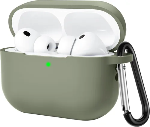 Vista 10 de Lerobo - Funda protectora completa de silicona suave para AirPods Pro 3 Rojo