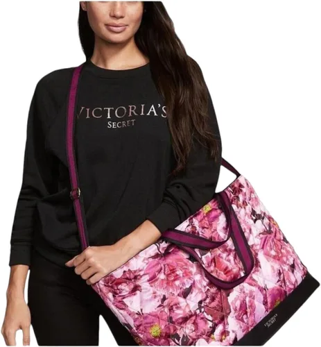 Vista 2 de Victoria's Secret Bolso de fin de semana acolchado con flores de rosas, Floral