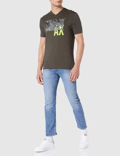 Vista 2 de AX ARMANI EXCHANGE Camiseta de algodón de punto gráfico aéreo para hombre