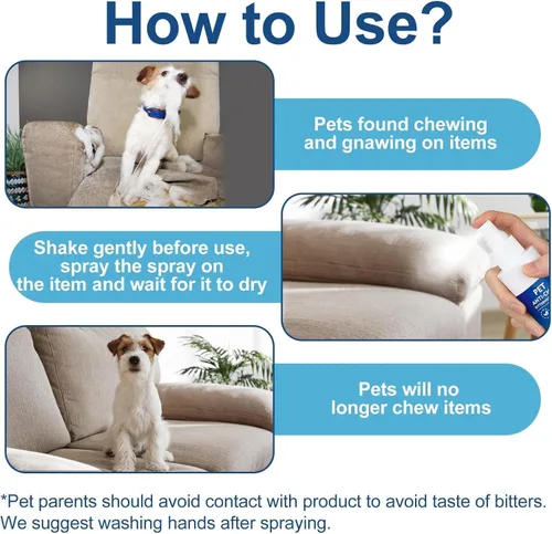Vista 3 de Spray antimasticable para perros, 4.1 fl oz, manzana amarga, eficaz spray antimasticable para perros, protege muebles, pertenencias y previene