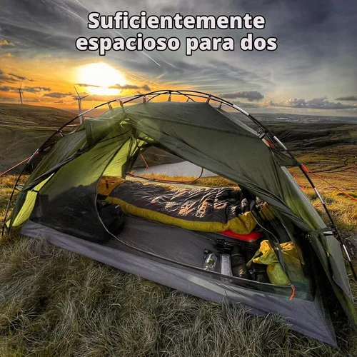 Vista 3 de Night Cat Tiendas de campaña para mochileros 2 personas Configuración rápida Tienda de camping de senderismo con poste plegable Doble capa Dos