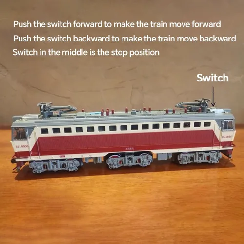 Vista 3 de Juego de tren eléctrico, locomotora de vapor eléctrica de aleación SS7C con vagones de pasajeros y pista larga, modelo realista con luces, sonidos
