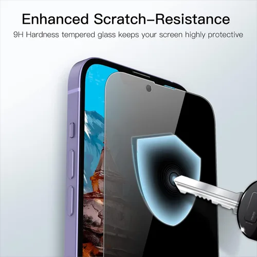 Vista 5 de JETech Protector de pantalla de privacidad para iPhone 14 Plus, paquete de 2 Vidrio templado de cobertura completa, protección de borde a borde