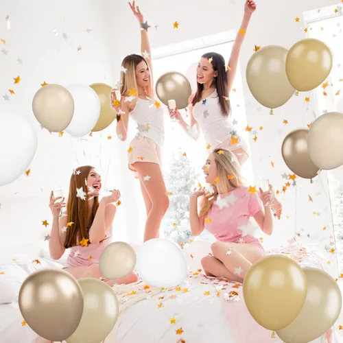 Vista 6 de Set de globos de albaricoque, 60 unidades de globos de albaricoque dorado y blanco, globos de látex de albaricoque desnudo de 12 pulgadas, globos