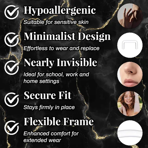 Vista 6 de Yolev 20 piezas de 0.63 onzas (0.56 oz), retenedores de piercing de tabique de acrílico en forma de U, flexibles y transparentes, retenedores