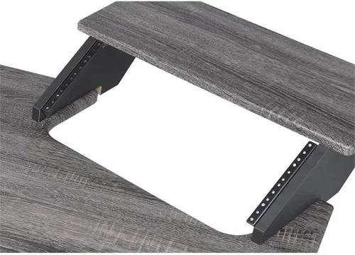 Vista 7 de Acme Escritorio de estudio de grabación de música de 71 pulgadas con bandeja de teclado de almacenamiento de madera, bandeja en forma de ala y 2