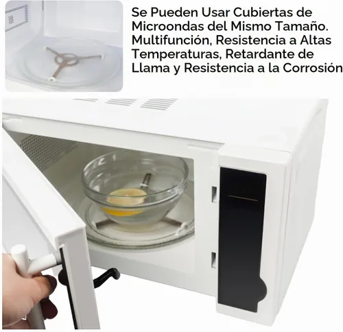 Vista 3 de Paquete de 1 bandeja de placa giratoria plana para horno de microondas, soporte giratorio de triple brazo con ruedas, brazo de repuesto de rodillo