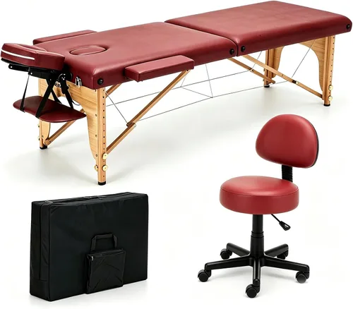Vista 18 de Cama plegable portátil del balneario plegable de la tabla 23.6-27.6 in de Rosa (Pinks)