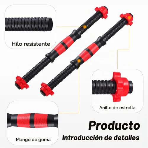 Vista 9 de Garneck Asas de mancuernas roscadas, 2 asas ajustables con 4 collares de bloqueo giratorio de 1 pulgada para entrenamiento deportivo