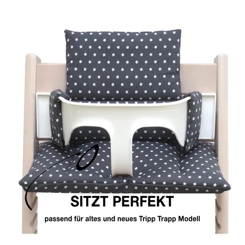 Vista 6 de Blausberg Baby - Juego de Cojines para Trona Tripp Trapp de Stokke - Anthracite