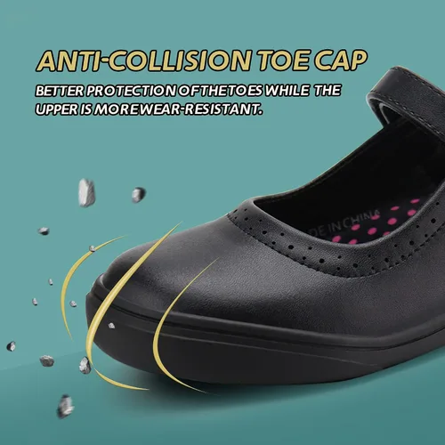 Vista 2 de JABASIC Zapatos planos Mary Jane para uniforme escolar para niñas