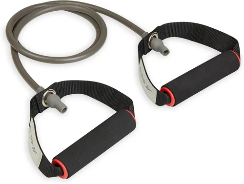 Vista 6 de Reebok Tubo de resistencia para entrenamiento de cuerpo completo, bandas de resistencia de calentamiento y entrenamiento de fuerza con asas, bandas