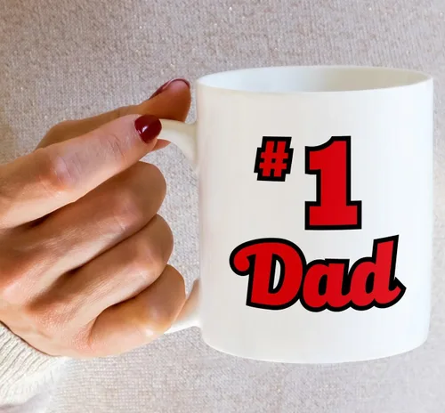 Vista 5 de Retreez - Taza divertida con texto en inglés "No. 1 Dad", 325 ml, tazas de cerámica, mensajes divertidos, sarcásticos, motivacionales, regalos