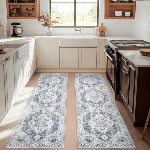 Vista 108 de jinchan Alfombra de Área 2x3 pies Alfombra Vintage de Entrada Lavable Bohemia Tapete Interior para Puerta Medallón Floral Tapete Pequeño para Puerta