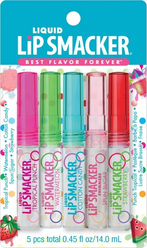 Vista 2 de Lip Smacker Paquete de la amistad de brillo de labios con sabor líquido Paleta de maquillaje de sombra de ojos tropical, sandía, algodón de azúcar