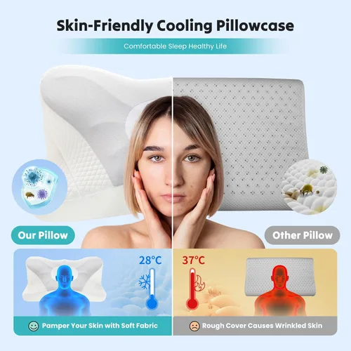 Vista 9 de Almohada cervical para el cuello, almohada de contorno de espuma