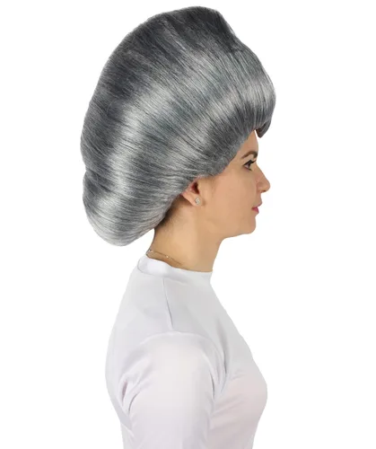 Vista 5 de HPO Peluca de película de fantasía animada para mujer, color gris oscuro, fiesta de disfraces de Halloween, gorra transpirable sin tapa, fibra