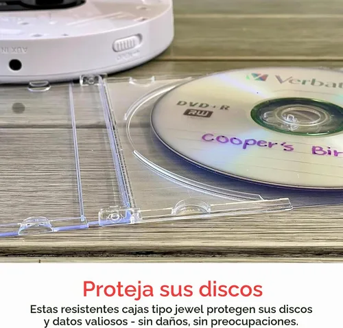 Vista 4 de Verbatim - Estuches para CD, DVD y Blu-Ray transparentes, delgados, 5.2 mm – Paquete de 25