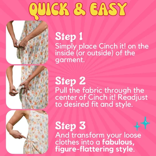 Vista 3 de Cinch It Clothing Cinch Clips - Hidden Dress Cinch Clip & Shirt Cincher Clip - Fashion Accessories for Women