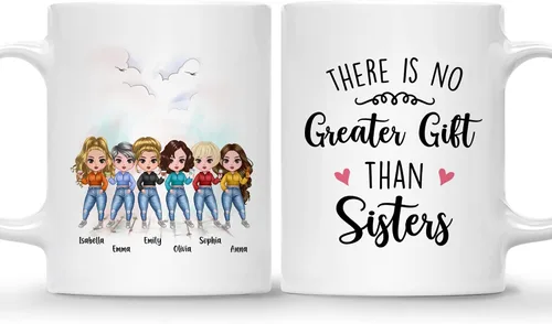 Vista 27 de GOSSBY Taza personalizada (2 Sisters) ¡Aparentemente somos problemas cuando estamos juntos, quién sabía! Taza personalizada para mejor amiga