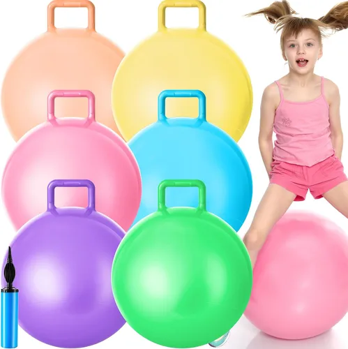Vista 16 de Lewtemi 6 Pcs Hopper Ball with Handle, 32 Inch, Blue Color Color azul