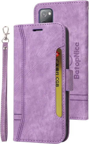 Vista 51 de Funda tipo cartera para Samsung Galaxy S20, piel sintética, con función atril, ranuras para tarjetas, funda plegable con tapa, funda protectora