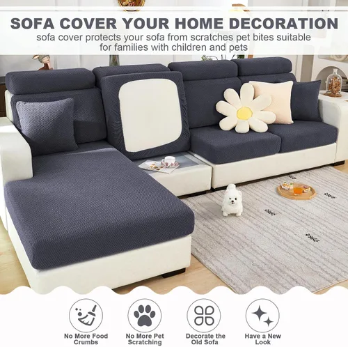 Vista 4 de Beacon Pet Funda universal para sofá resistente al desgaste, fundas elásticas para sofá mágico 2024, funda antideslizante en forma de L, funda