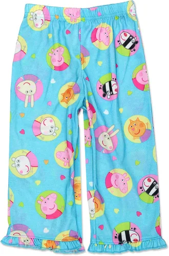 Vista 6 de Peppa Pig Pijama de poliéster suave para niñas pequeñas, Azul Patchwork