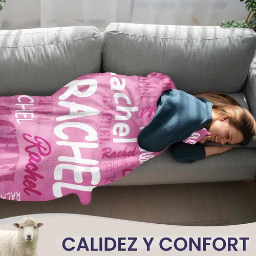 Vista 3 de Corissy envía al día siguiente, mantas personalizadas y cobijas personalizadas con nombre, manta de franela personalizada para niños, regalos