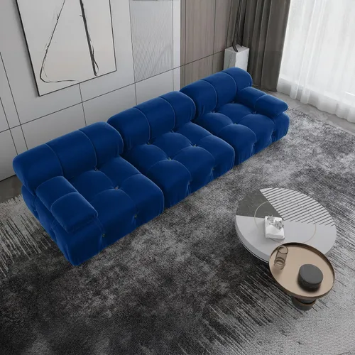 Vista 15 de Sofá modular seccional, sofá de terciopelo, asiento medio, beige