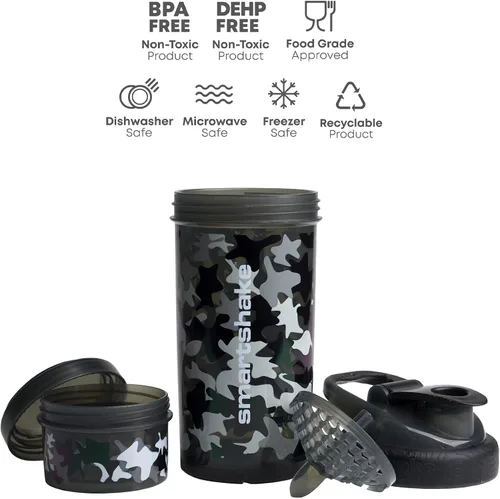 Vista 5 de Smartshake Revie - Botella mezcladora de proteínas de 25.4 fl oz Botella de bebida para gimnasio a prueba de fugas para batidos de proteínas