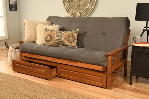Vista 26 de Kodiak Futons Monterey - Marco de futón con cajones, incluido, color nuez Solo marco