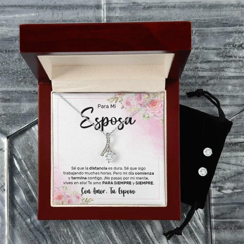 Vista 3 de Regalos Para Mi Esposa - Regalo Unico Para El Amor De Mi Vida, Cosas Personalizadas Para Parejas, Medallas De Oro 14k Para Mujer, I Love You