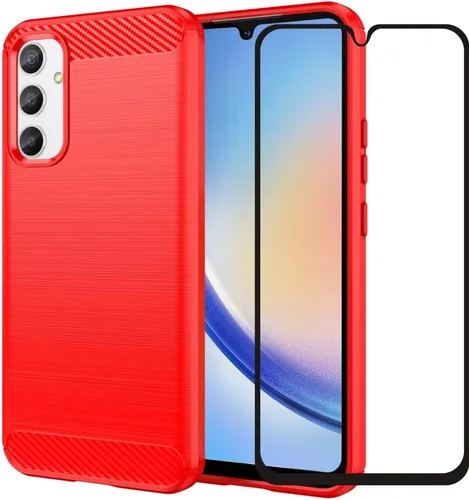 Vista 9 de Funda compatible con Samsung Galaxy A34 5G, TPU flexible, color negro Samsung Galaxy A34 5G Case,with Screen Protector Shock-Absorption Flexible
