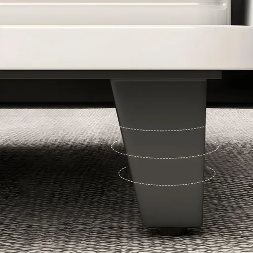 Vista 7 de LAKIQ Mesa de centro rectangular moderna con cajones de almacenamiento, mesa central para sala de estar, mesa central de madera fabricada
